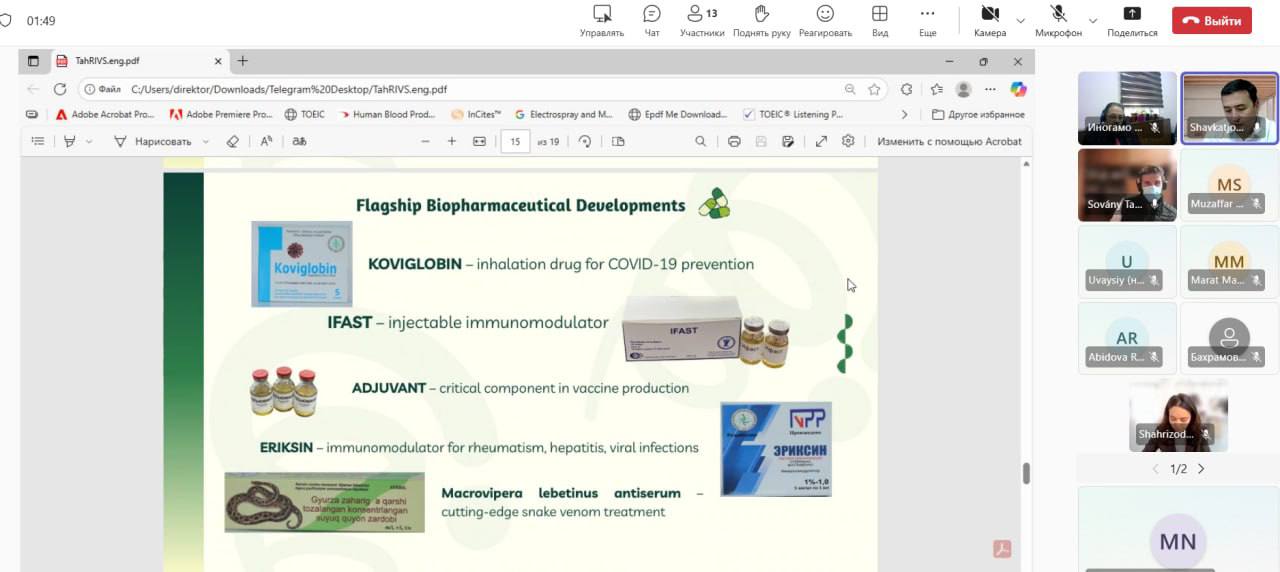 TOSHVZITI VA THE UNIVERSITY OF SZEGED (HUNGARY) O‘RTASIDA HAMKORLIK UCHRASHUVI