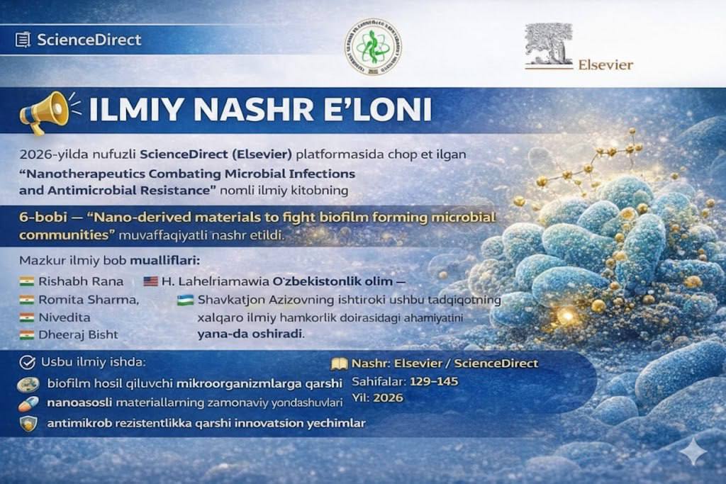 XALQARO ILMIY MAYDONDA O’ZBEK OLIMI ISHTIROKIDA YANA BIR MUHIM YUTUQ