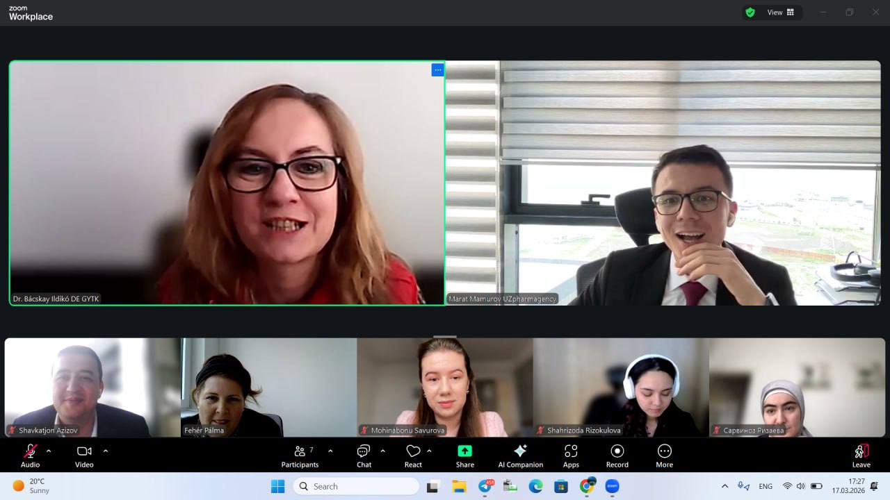 UNIVERSITY OF DEBRECEN VAKILLARI BILAN ONLAYN MULOQOT BO‘LIB O‘TDI