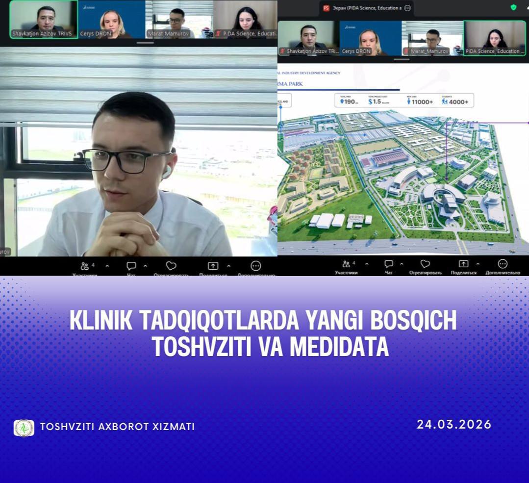 KLINIK TADQIQOTLARDA YANGI BOSQICH - TOSHVZITI VA MEDIDATA